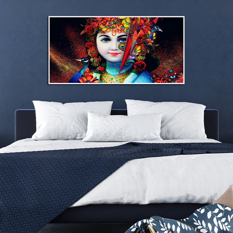 Lord Krishna Canvas Floating Frame Wall Painting