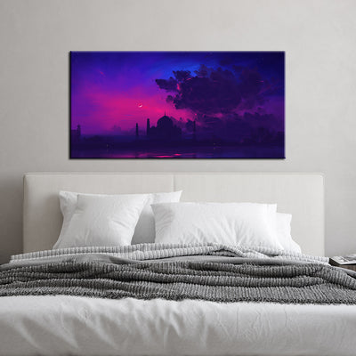 Abstract Painting Of Taj Mahal Canvas  Wall Painting