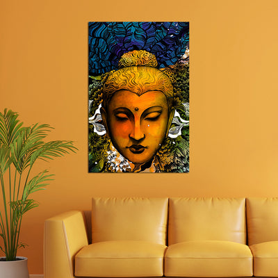 Multi-color Buddha Abstract Canvas Wall Painting