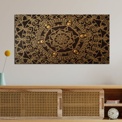 Golden Mandala Art Canvas Wall Painting