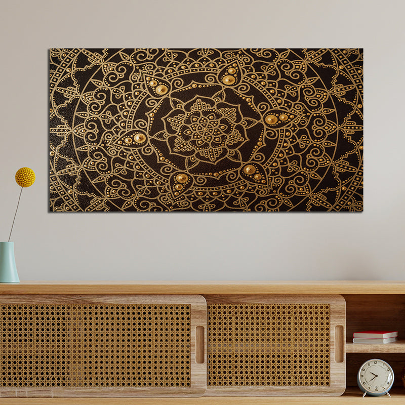 Golden Mandala Art Canvas Wall Painting