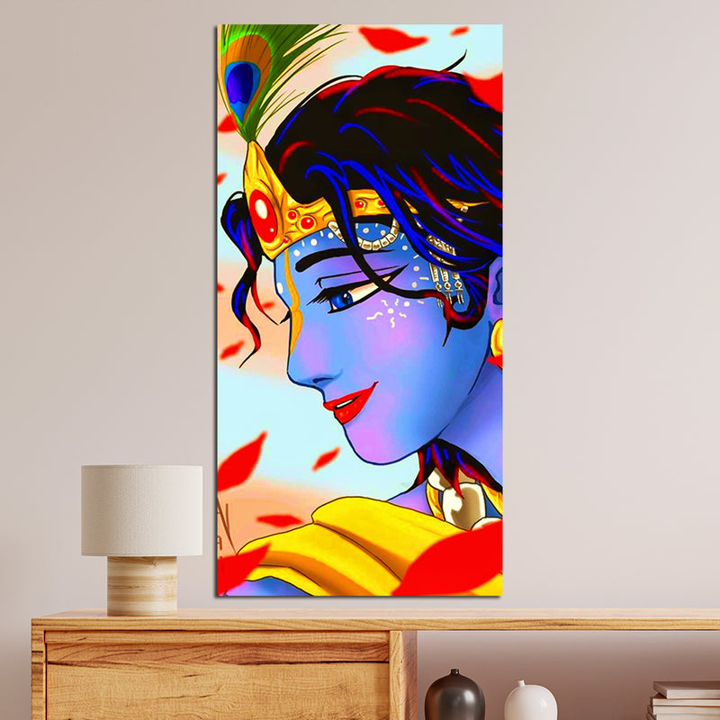 Illustration Krishna Canvas Wall Painting