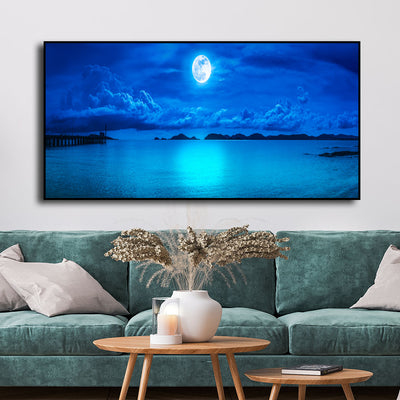 Blue Heaven In Earth Floating Frame Canvas Wall Painting