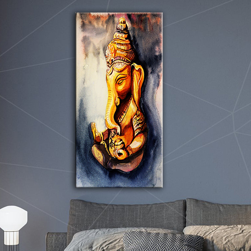 Ganesha Illustrative Canvas Wall Painting