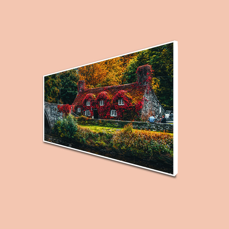 A Beautiful Flower Scenery Canvas Floating Frame Wall Painting