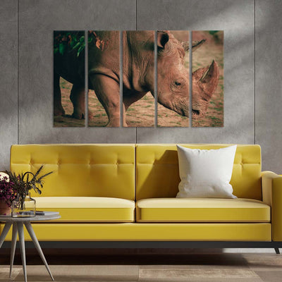 Indian Raino Canvas Wall Painting - With 5 Panel