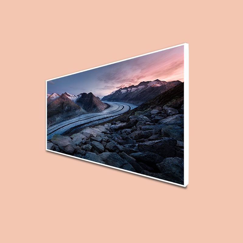 Mountains Pathway Canvas Floating Frame Wall Painting