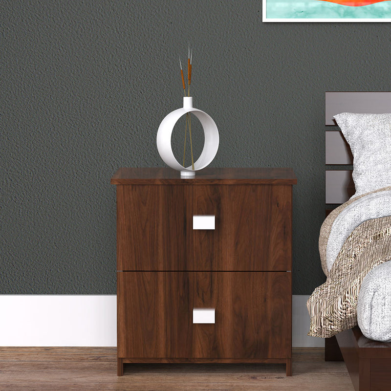 Kosmo Premium Bed Side Table in Walnut Finish