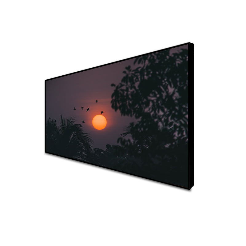 Clouds During Sunset View Canvas Floating Frame Wall Painting