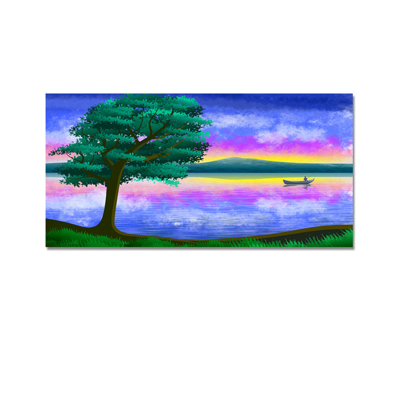 Abstract River Scenery View Canvas Wall Painting