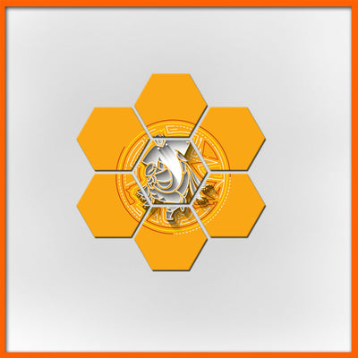 Little Ganesha Hexagonal Canvas Wall Painting