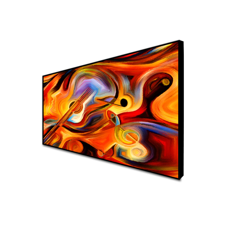 Colorful Human and Musical Canvas Wall Painting