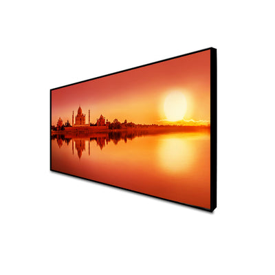 Panoramic View Of Taj Mahal During Sunset Canvas Wall Painting