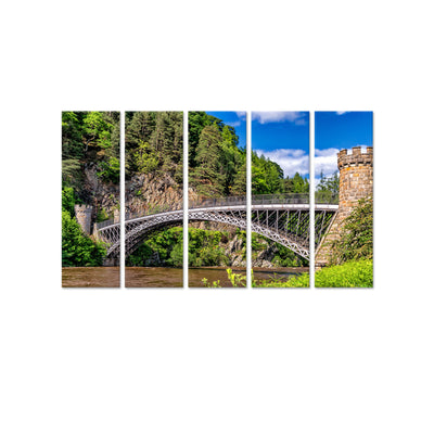 Huge Bridge Canvas Wall Painting - With 5 Panel