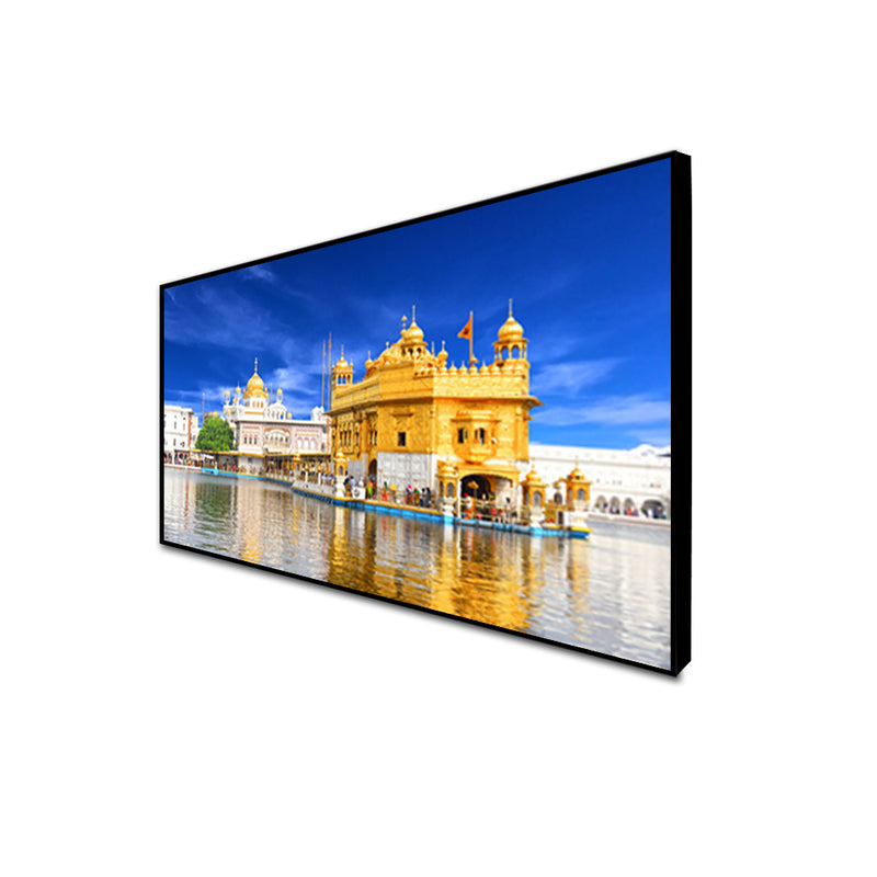 Morning View At Golden Temple In Amritsar Floating Canvas Wall Painting