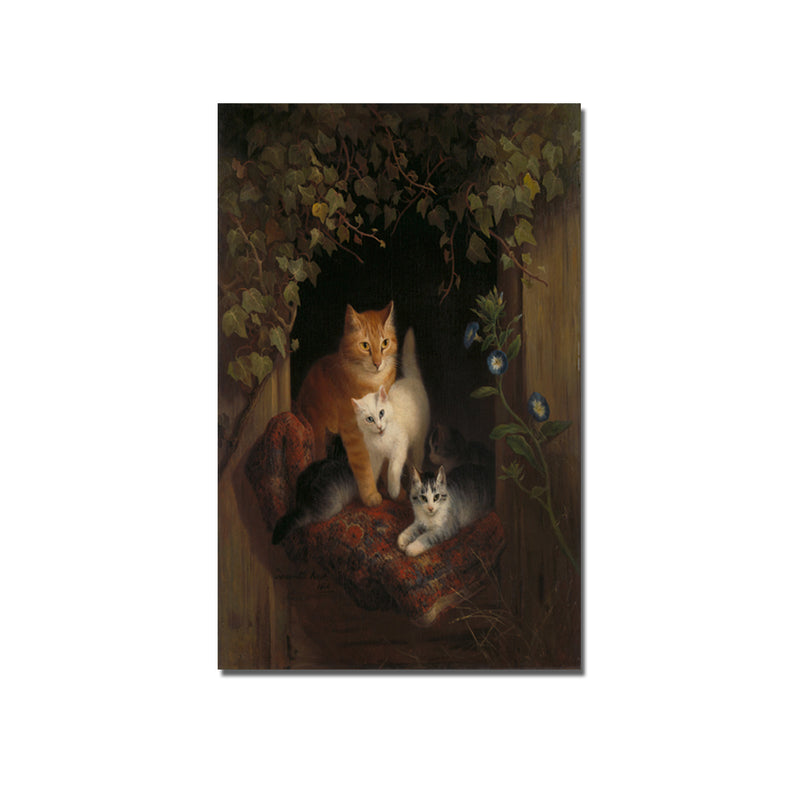 Cute Cat Family Canvas Wall Painting