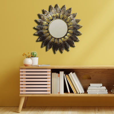 Golden Leaf Design Large Metal Wall Art