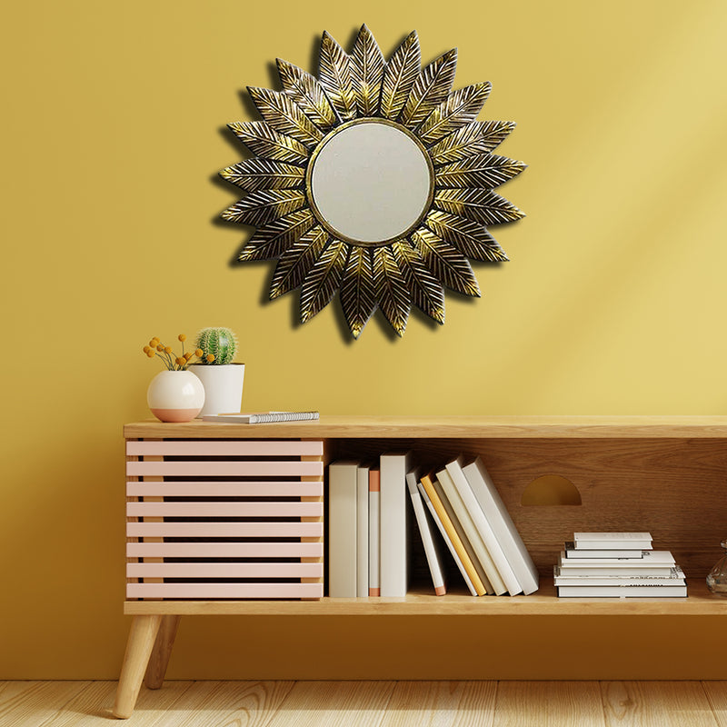 Golden Leaf Design Large Metal Wall Art