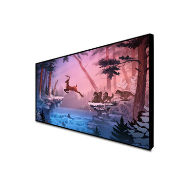 Abstract Deer Canvas Floating Frame Wall Painting