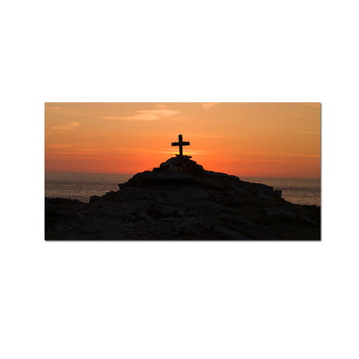 Christian Cross Sunset View Canvas Wall Painting