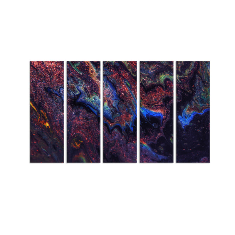 Contemporary Abstract Canvas Wall Painting - With 5 Panel