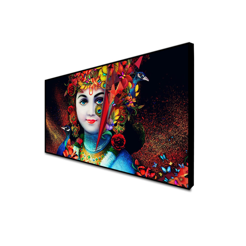 Lord Krishna Canvas Floating Frame Wall Painting