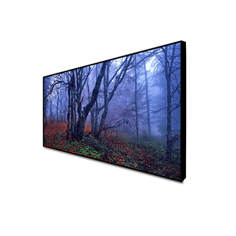 Blue Forest Scenery Floating Frame Canvas Wall Painting