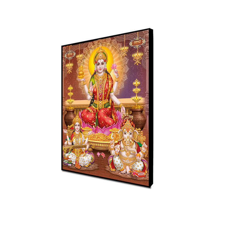 Maa Lakshmi Floating Frame Canvas Wall Painting