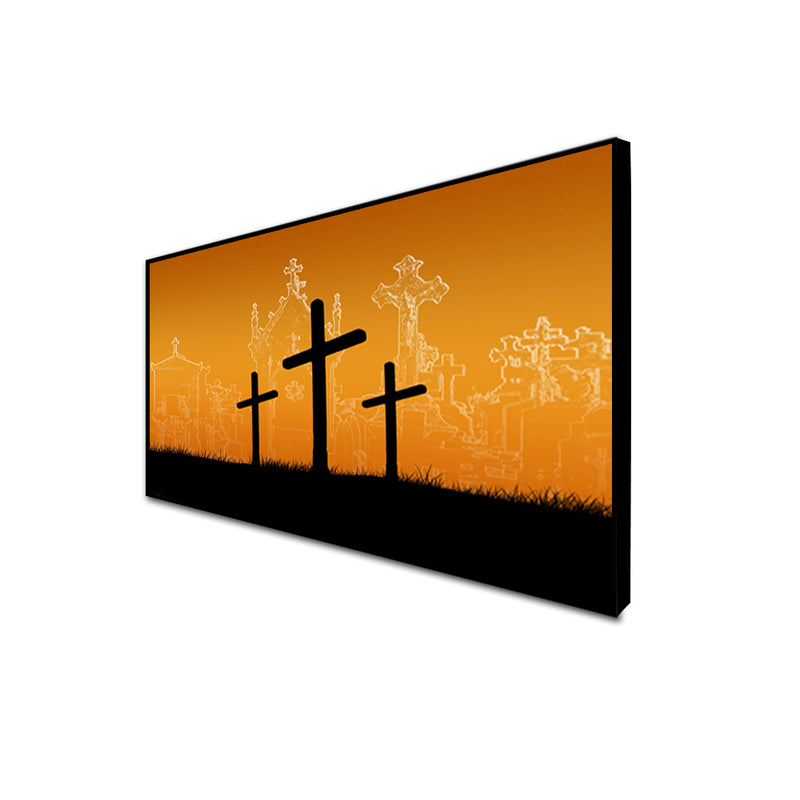 Cross Christian Canvas Floating Frame Wall Painting