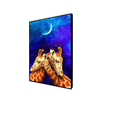 Couple Of Giraffe Floating Canvas Wall Painting