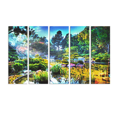 Mountain Canvas Wall Painting - With 5 Panel
