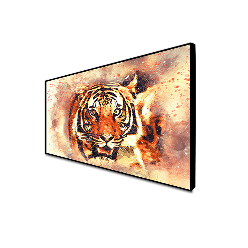 Abstract Tiger Face Canvas Floating Frame Wall Painting