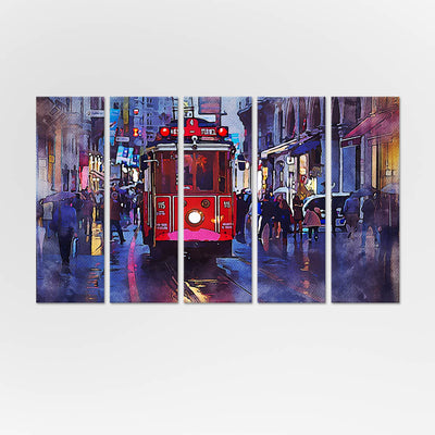 France View Canvas Wall Painting - With 5 Panel