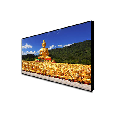 Golden Buddha With Nature Floating Frame Canvas Wall Painting