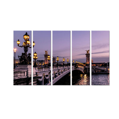 Bridge Canvas Wall Painting - With 5 Panel