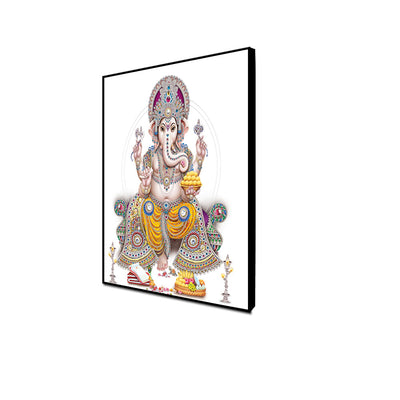 Elegant Lord Ganesha Floating Frame Canvas Wall Painting