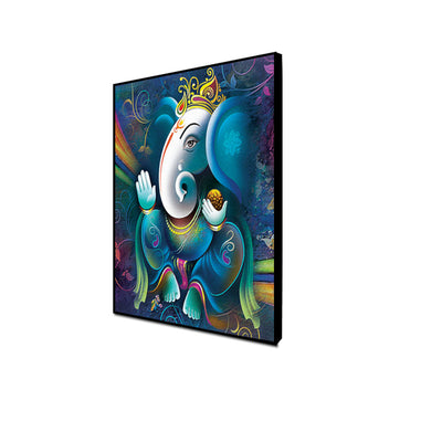 Abstract Art Ganesha Floating Frame Canvas Wall Painting