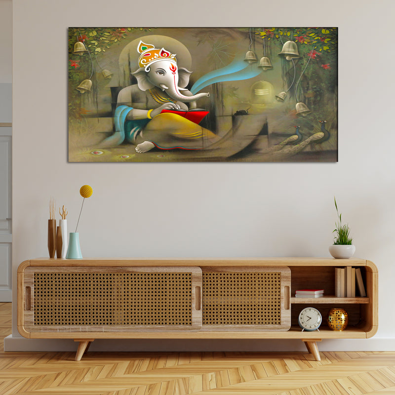 Lord Ganesha Beautiful View Canvas Wall Painting