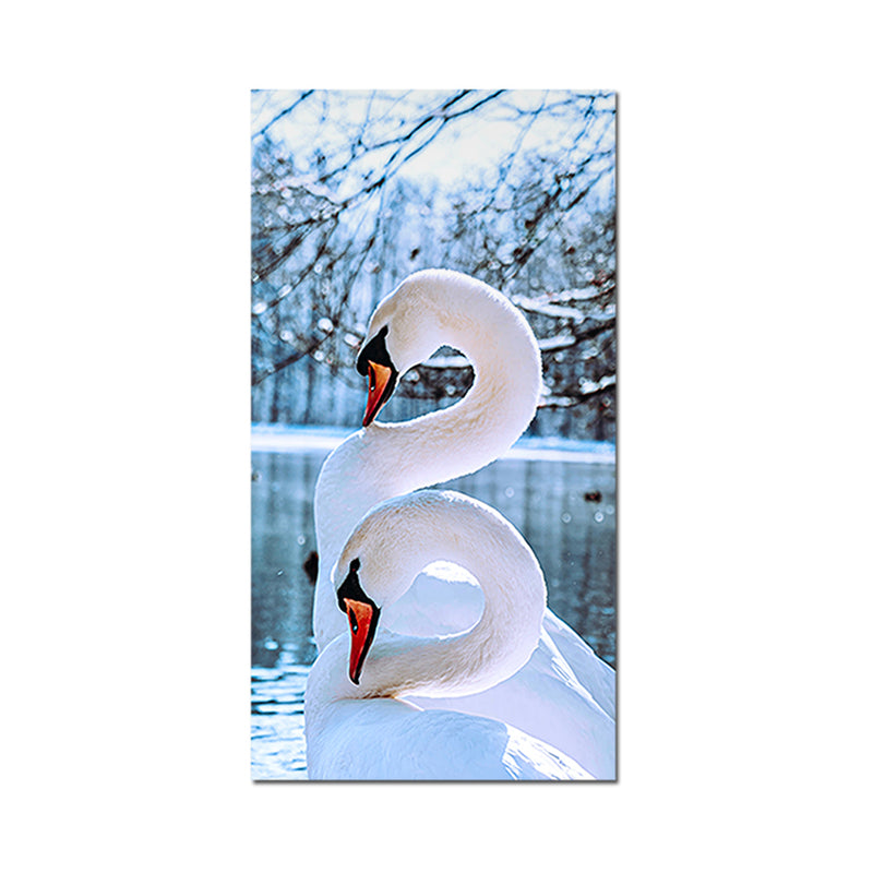 Couple Swan Canvas Wall Painting