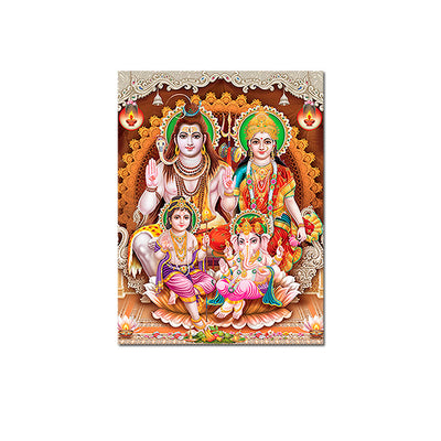Lord Shiva Family Canvas Wall Painting