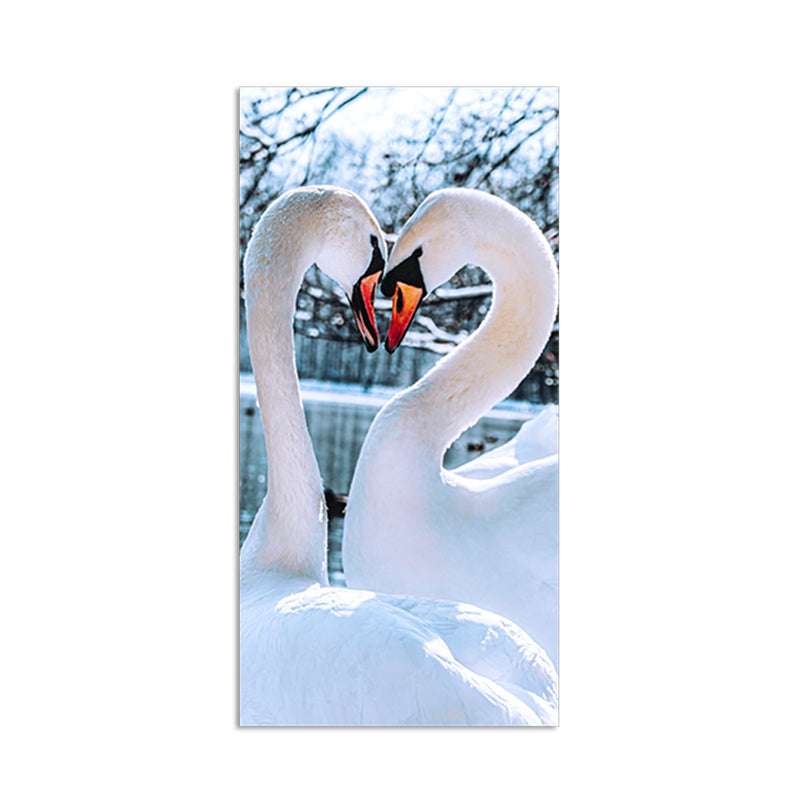 Couple Swan Love Canvas Wall Painting