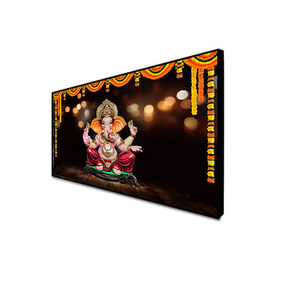 Ganpati Bappa Floating Frame Canvas Wall Painting