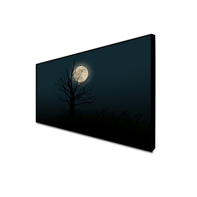 Full Moon Night Canvas Floating Frame Wall Painting