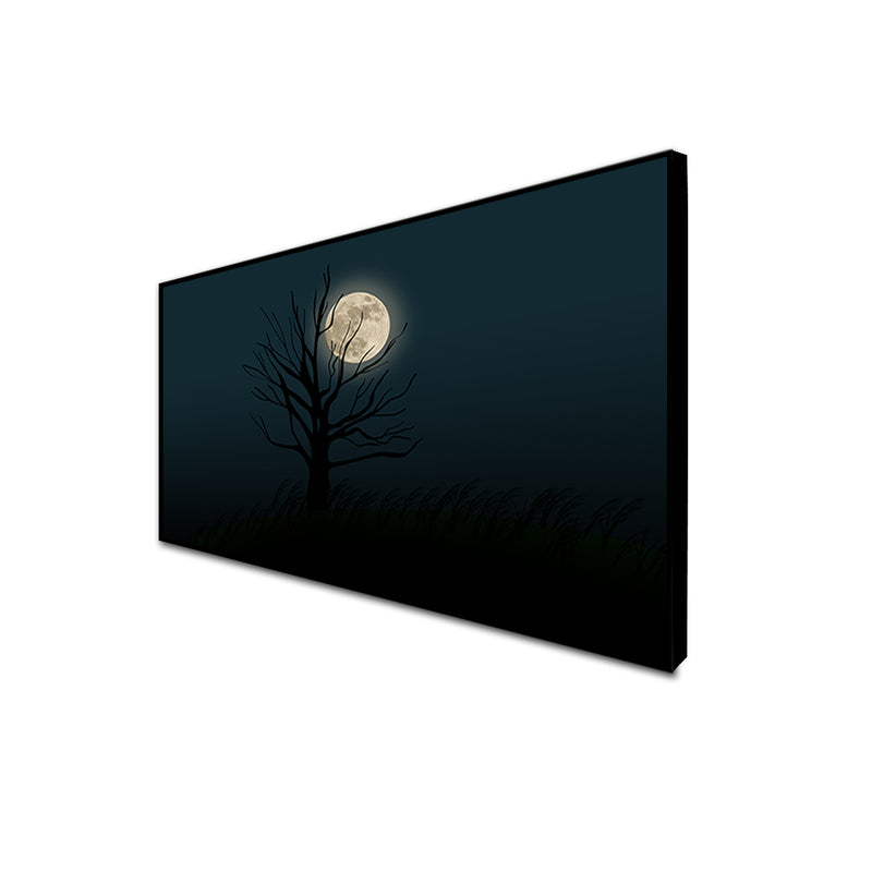 Full Moon Night Canvas Floating Frame Wall Painting