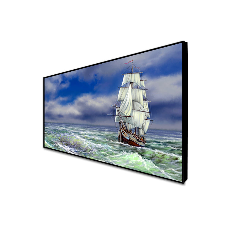 Old Ship On The Sea Canvas Wall Painting