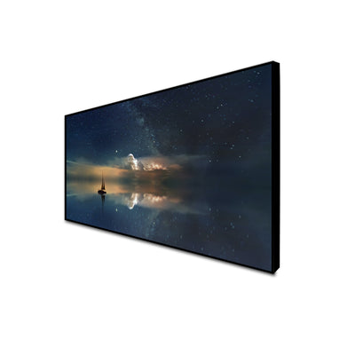 Galaxy Reflection In River Canvas Floating Frame Wall Painting