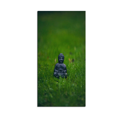 Cute Buddha On Grass Canvas Wall Painting