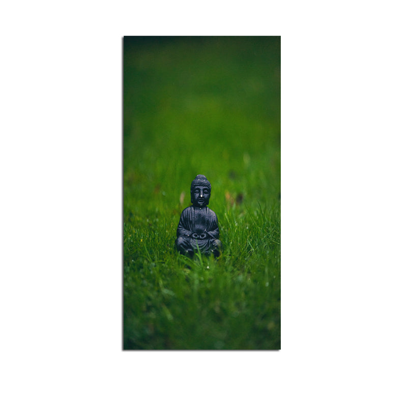 Cute Buddha On Grass Canvas Wall Painting