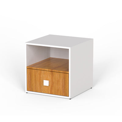 Dimora Bed Side Table in oak and White Finish