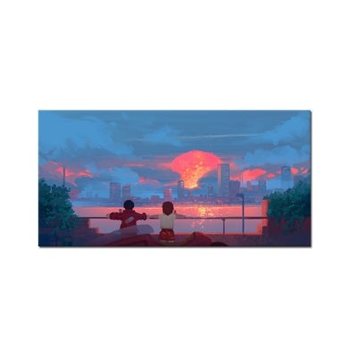 Couple Illustration Canvas Wall Painting